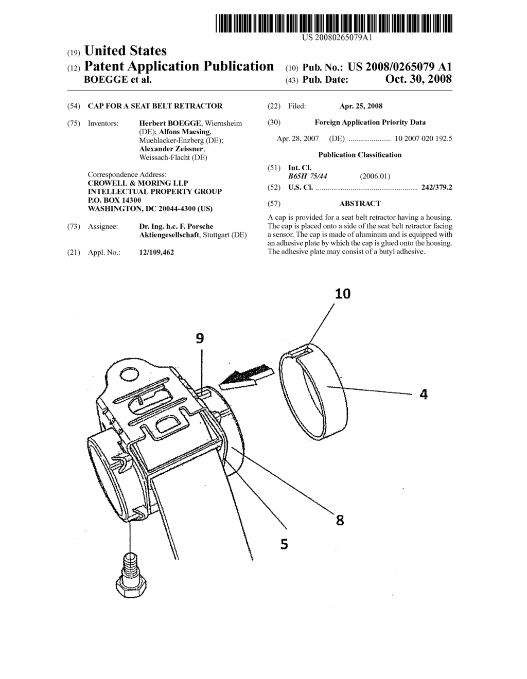 Cap For A Seat Belt Retractor - diagram, schematic, and image 01