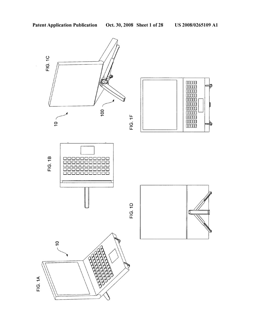 Folding support stand for portable electronic devices - diagram, schematic, and image 02