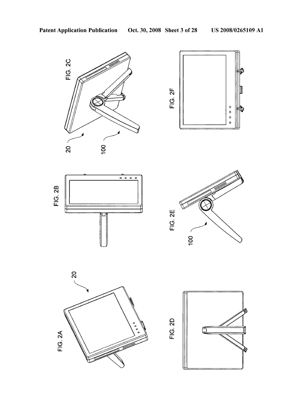 Folding support stand for portable electronic devices - diagram, schematic, and image 04