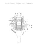 Connection Device for an Underwater Service Line and Associated Mounting and Rov Handle Assemblies diagram and image