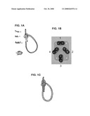 DEVICES FOR TEACHING OR AIDING IN THE MAKING OF KNOTS AND METHODS FOR MAKING AND USING THEM diagram and image