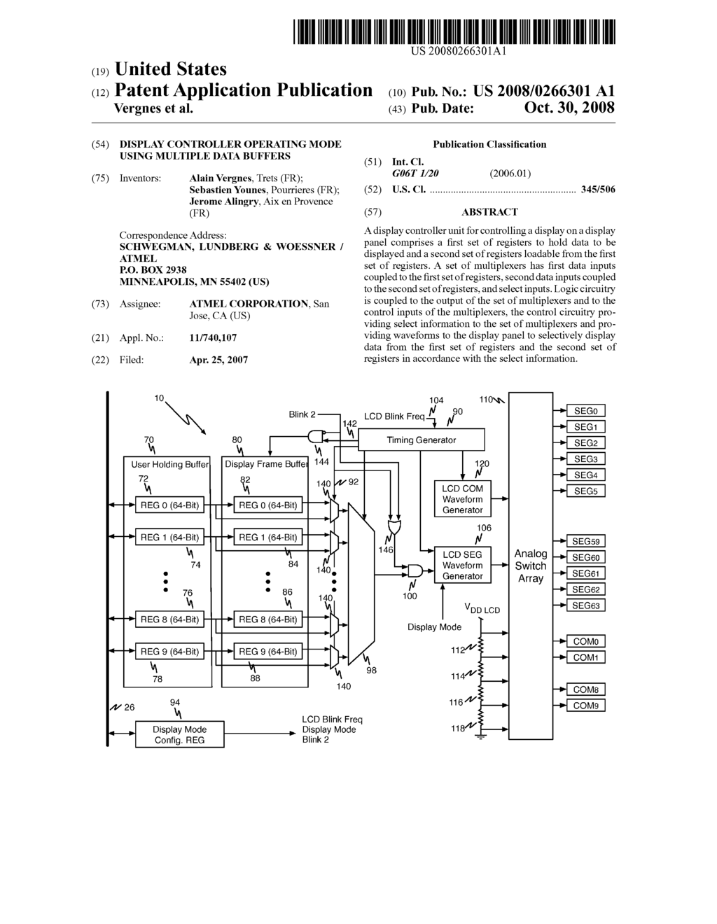 DISPLAY CONTROLLER OPERATING MODE USING MULTIPLE DATA BUFFERS - diagram, schematic, and image 01