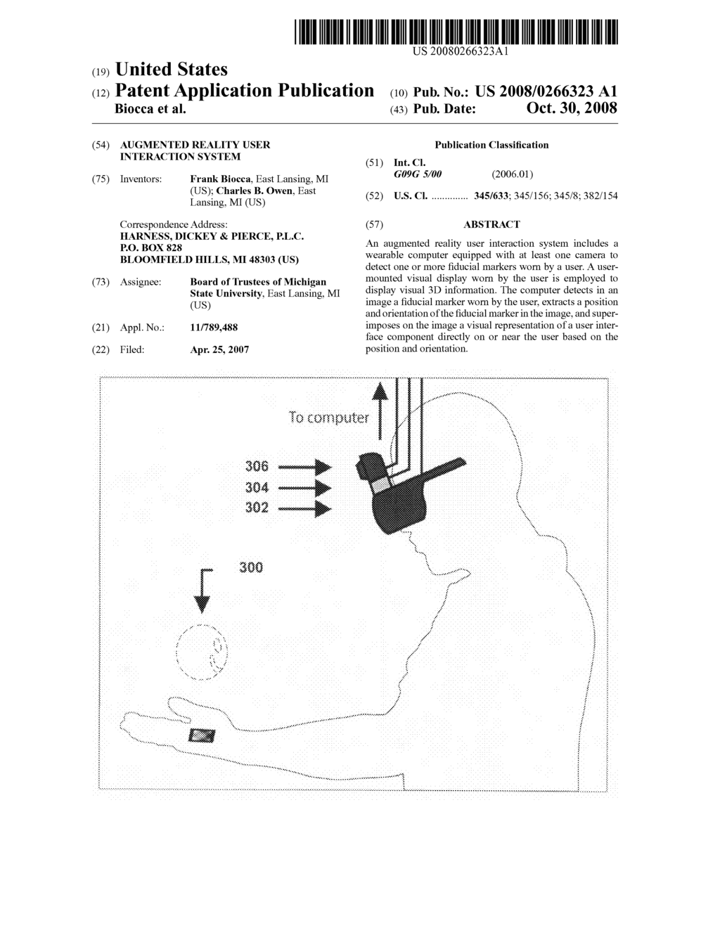 Augmented reality user interaction system - diagram, schematic, and image 01