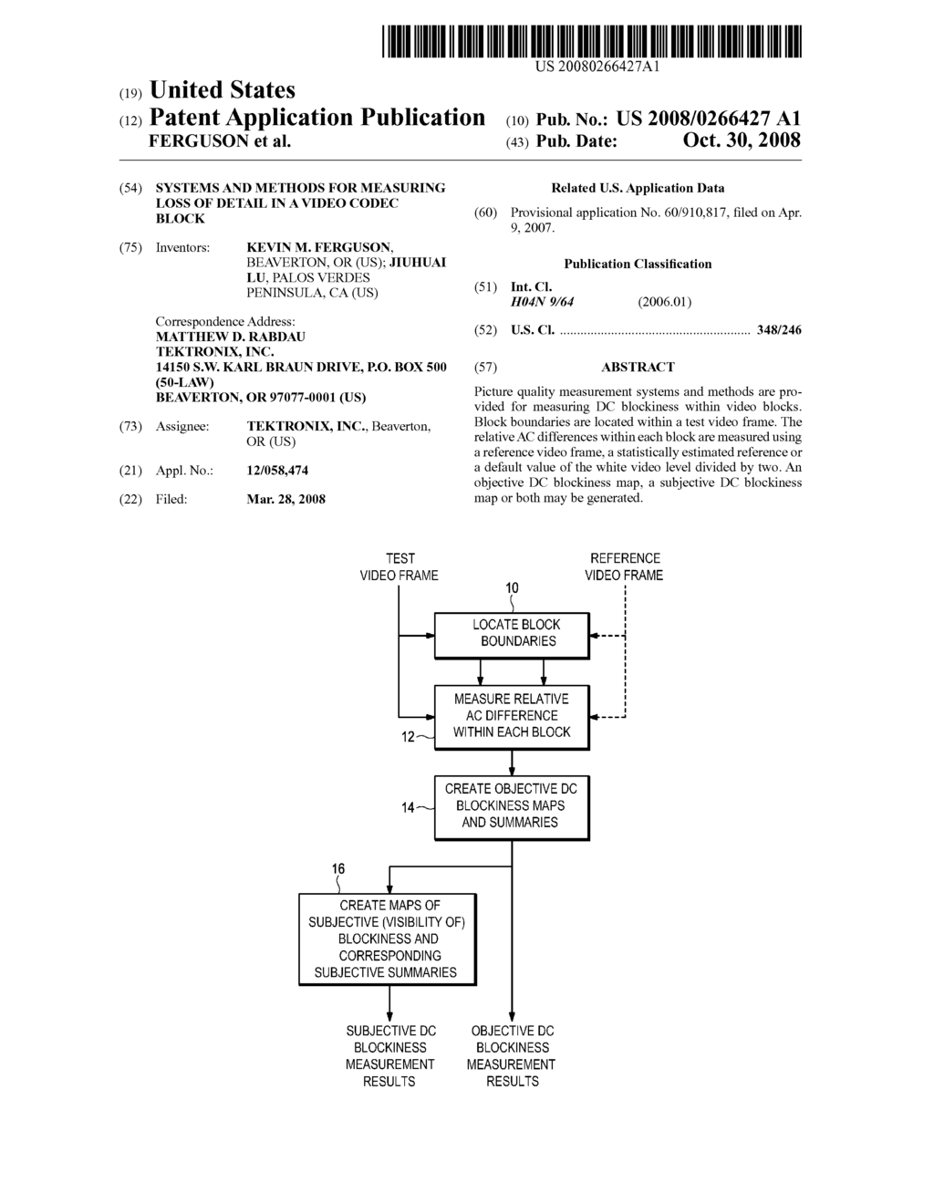 SYSTEMS AND METHODS FOR MEASURING LOSS OF DETAIL IN A VIDEO CODEC BLOCK - diagram, schematic, and image 01