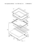 Liquid crystal display having plastic frame rotatable with lower tray diagram and image