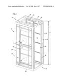 Telecommunication cabinet with airflow ducting diagram and image