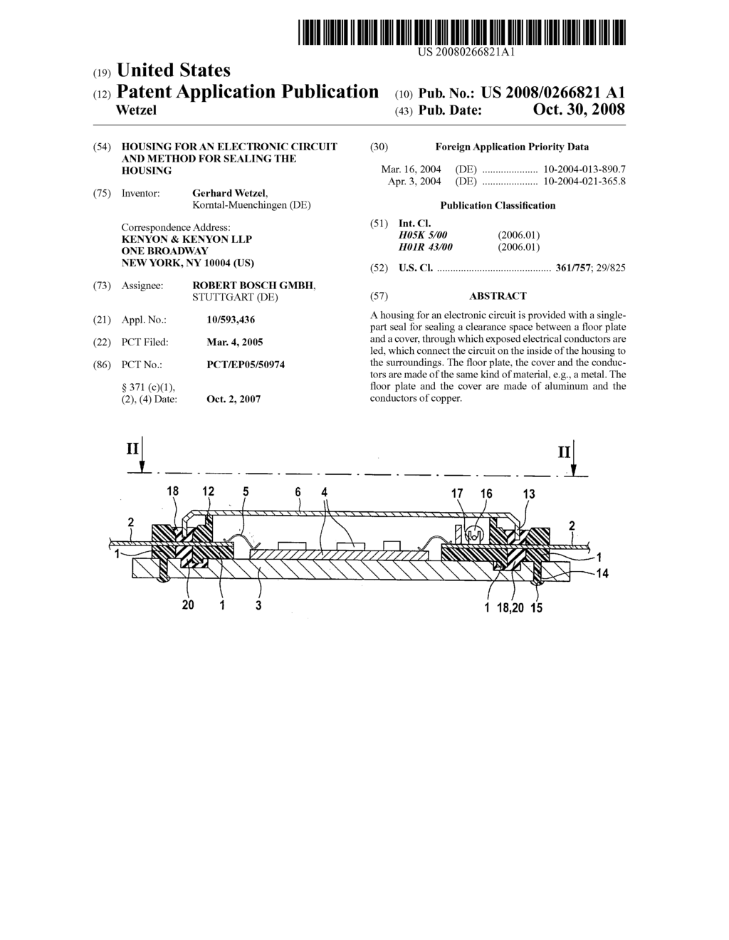 Housing for an Electronic Circuit and Method for Sealing the Housing - diagram, schematic, and image 01