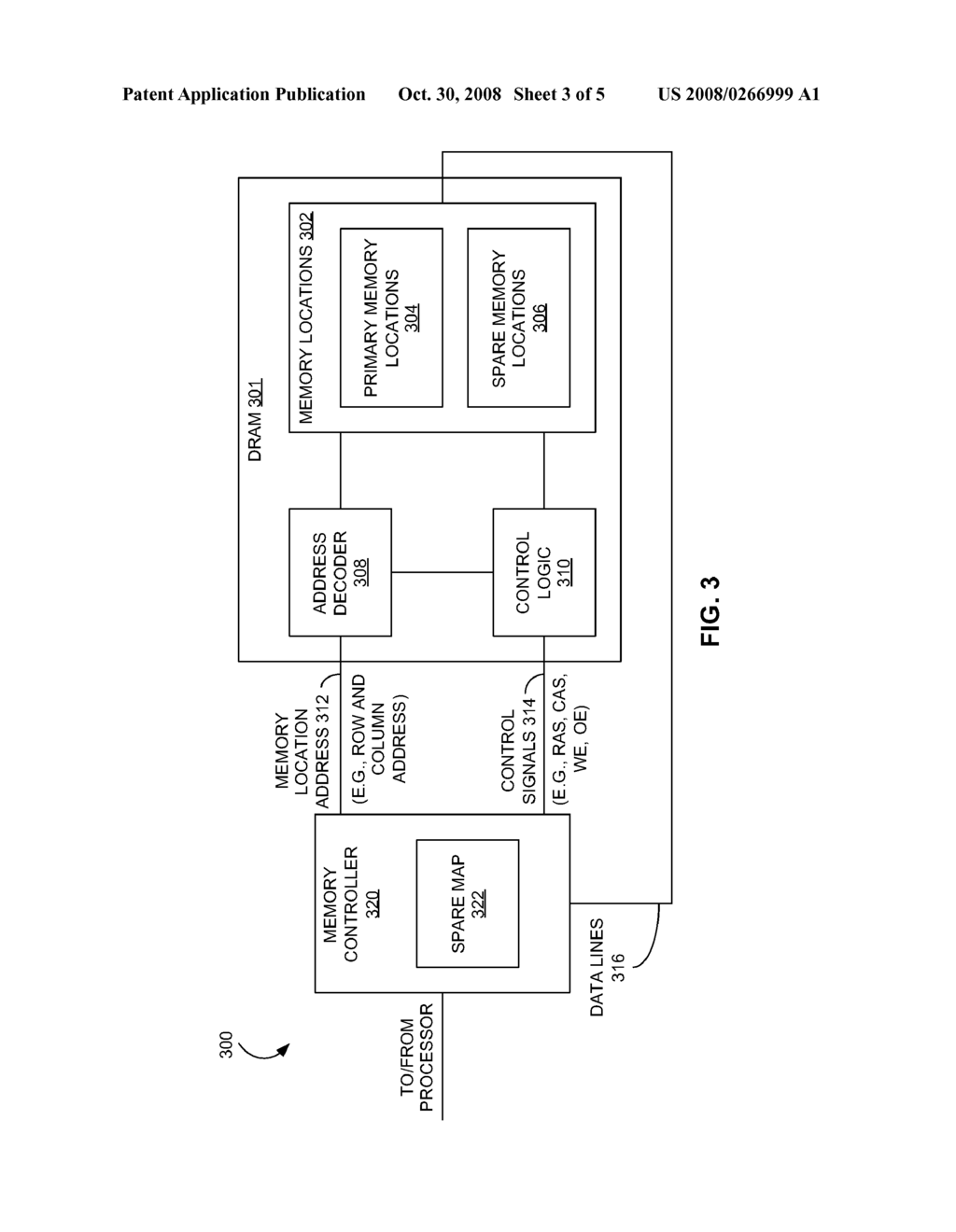 SEMICONDUCTOR MEMORY DEVICE AND SYSTEM PROVIDING SPARE MEMORY LOCATIONS - diagram, schematic, and image 04