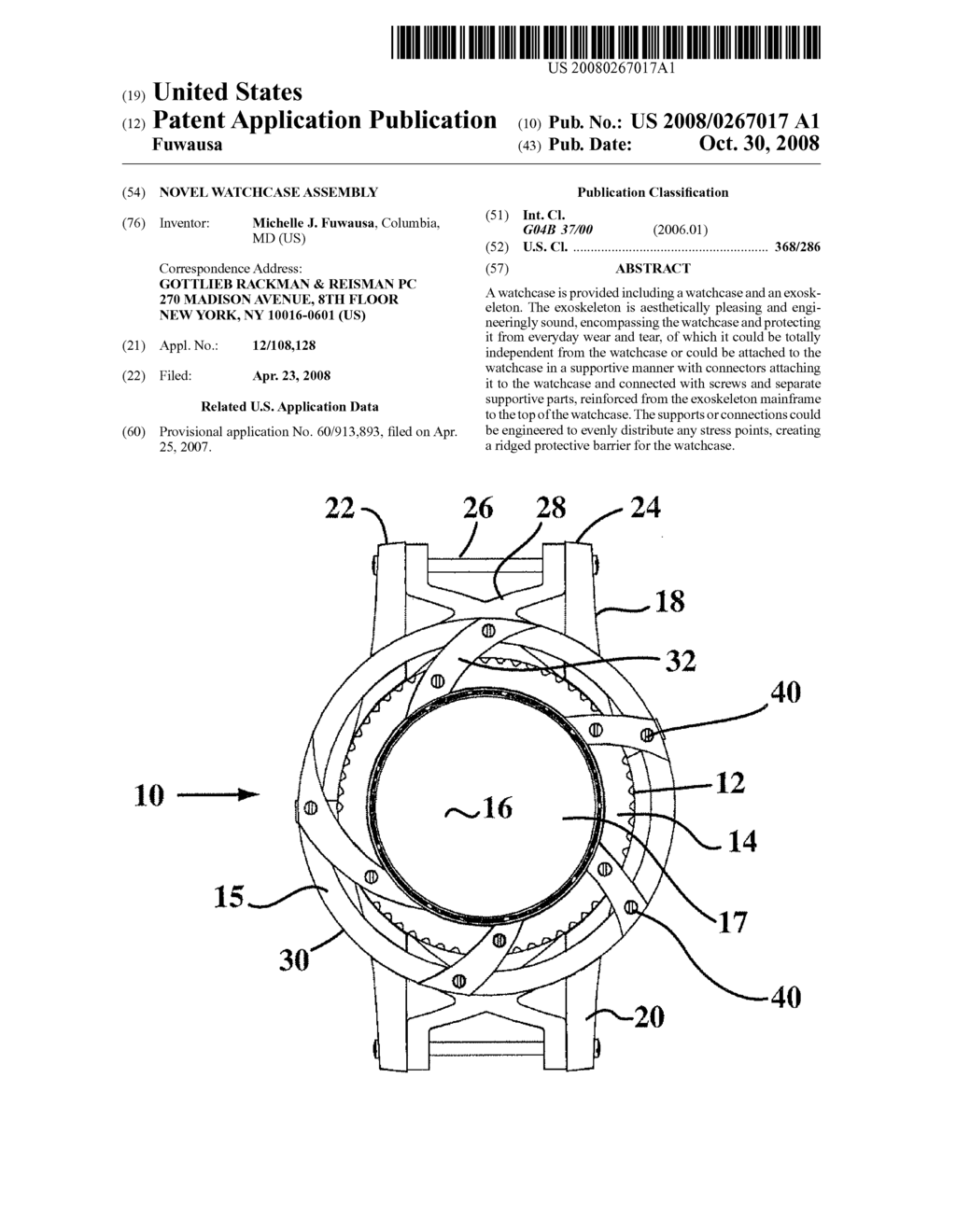 NOVEL WATCHCASE ASSEMBLY - diagram, schematic, and image 01