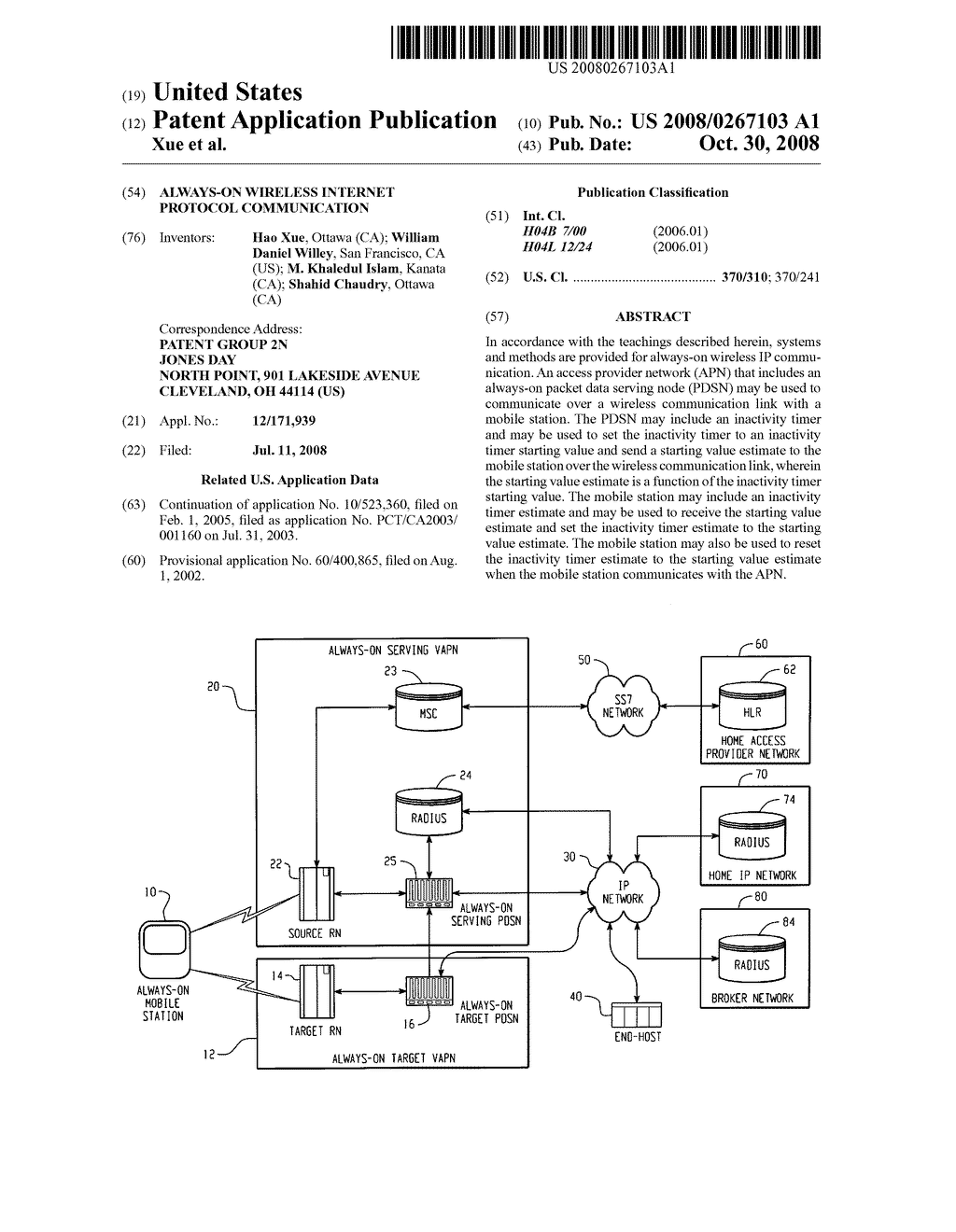 ALWAYS-ON WIRELESS INTERNET PROTOCOL COMMUNICATION - diagram, schematic, and image 01