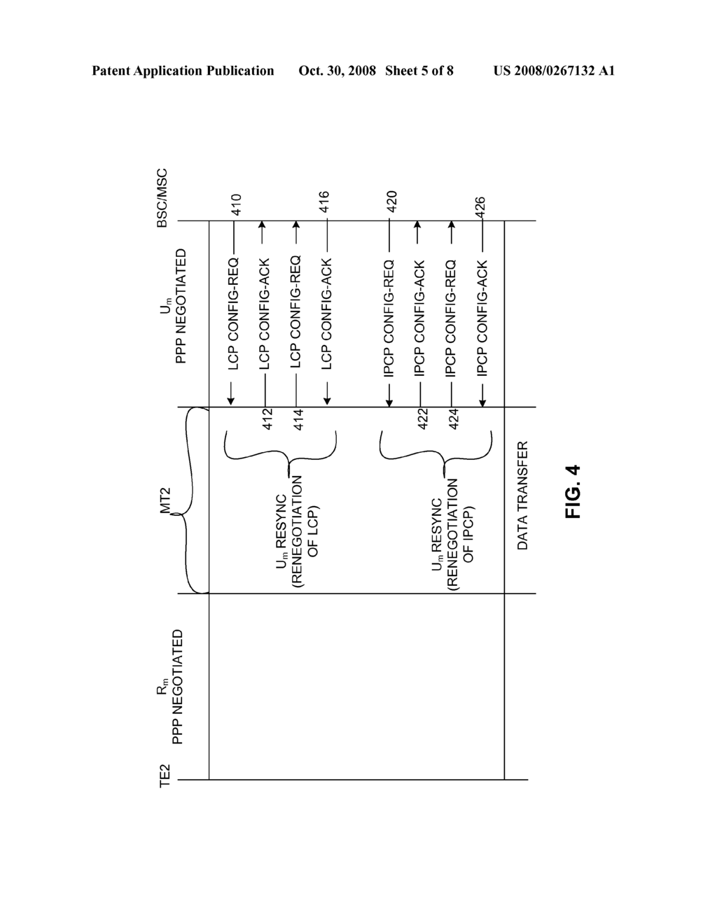 METHOD AND APPARATUS FOR SELECTIVE EXAMINATION OF PPP PACKETS FOR RENEGOTIATION OF A PPP LINK ON A Um INTERFACE - diagram, schematic, and image 06