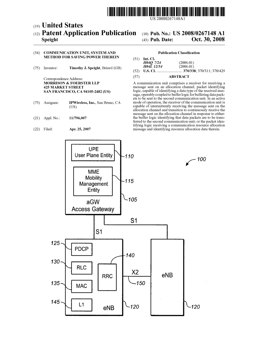 Communication unit, system and method for saving power therein - diagram, schematic, and image 01