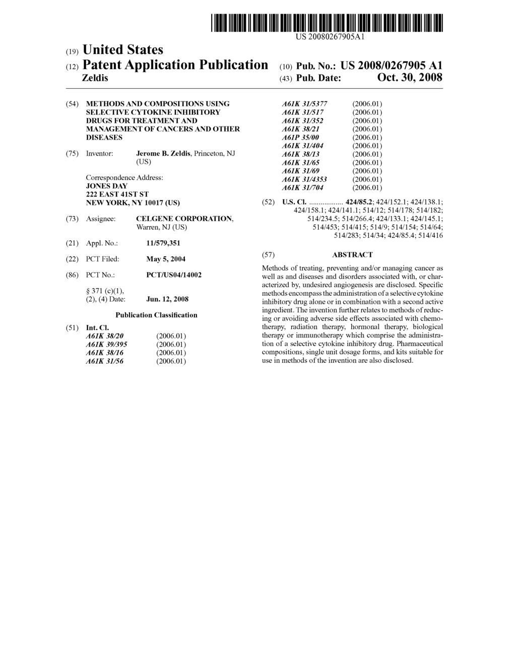 Methods and Compositions Using Selective Cytokine Inhibitory Drugs for Treatment and Management of Cancers and Other Diseases - diagram, schematic, and image 01