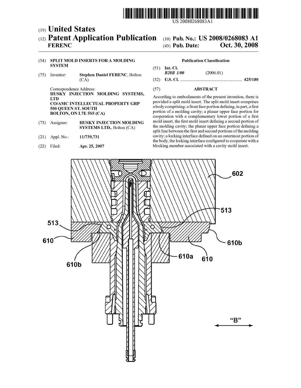 Split Mold Inserts for a Molding System - diagram, schematic, and image 01