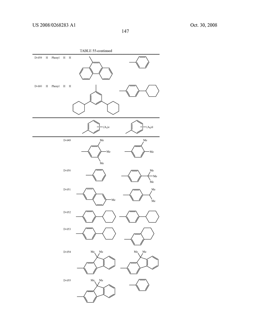 AROMATIC AMINE DERIVATIVE AND ORGANIC ELECTROLUMINESCENCE DEVICE EMPLOYING THE SAME - diagram, schematic, and image 159