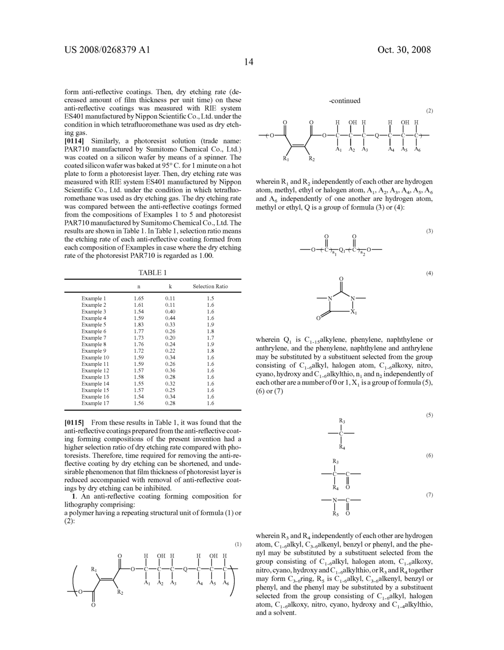 Anti-Reflective Coating Forming Composition For Lithography Containing Polymer Having Ethylenedicarbonyl Structure - diagram, schematic, and image 15