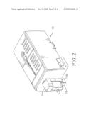 Electronic device with a plug guard diagram and image