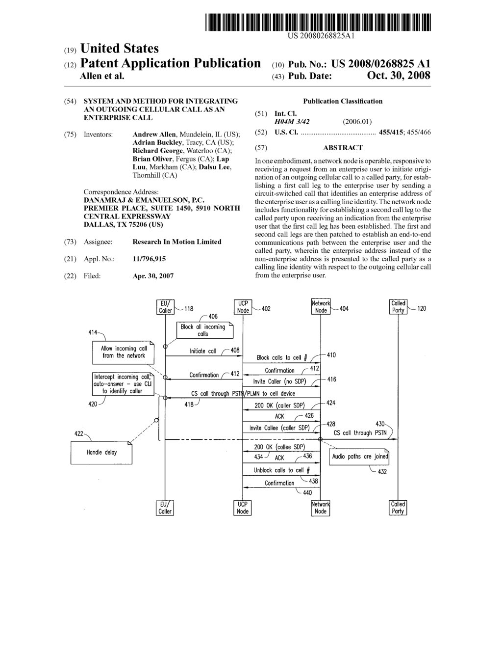 System and method for integrating an outgoing cellular call as an enterprise call - diagram, schematic, and image 01