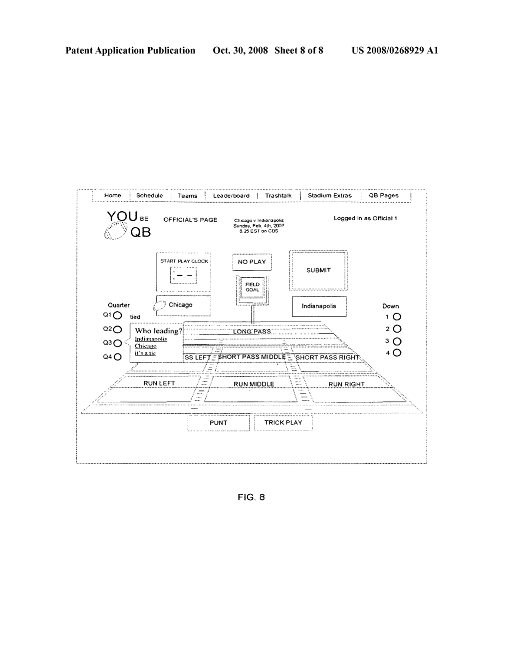 Game representing real sporting event with play call feature - diagram, schematic, and image 09