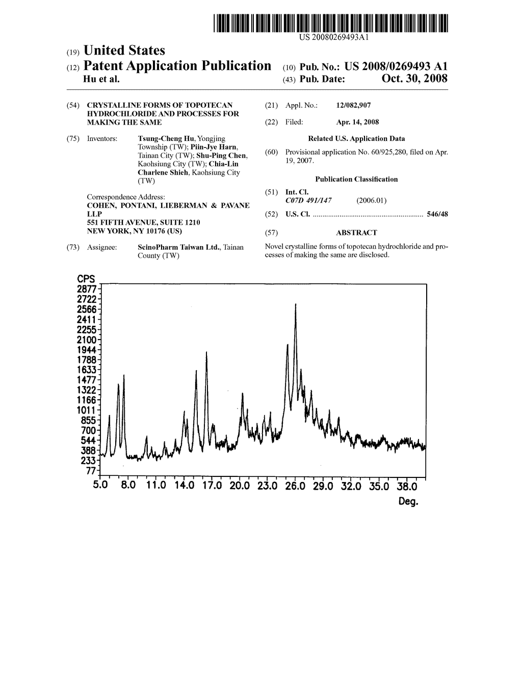 Crystalline forms of topotecan hydrochloride and processes for making the same - diagram, schematic, and image 01