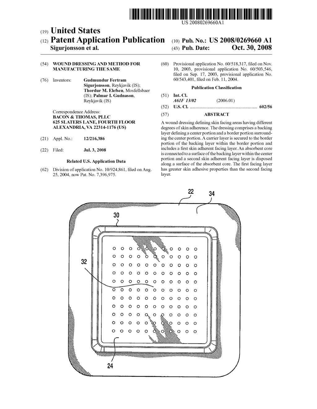 Wound dressing and method for manufacturing the same - diagram, schematic, and image 01