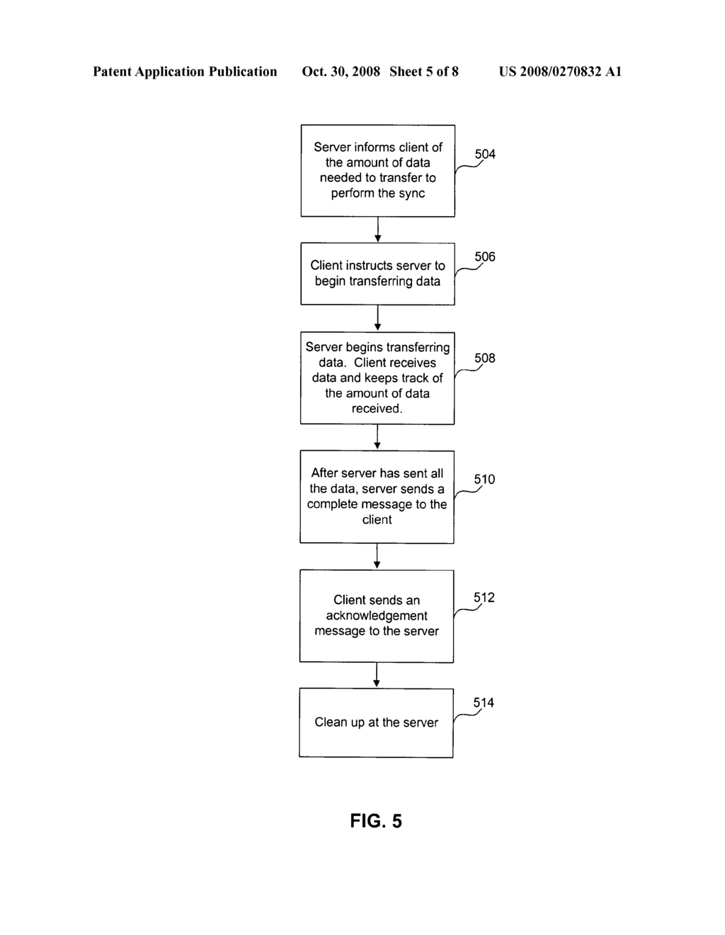 Efficiently re-starting and recovering synchronization operations between a client and server - diagram, schematic, and image 06