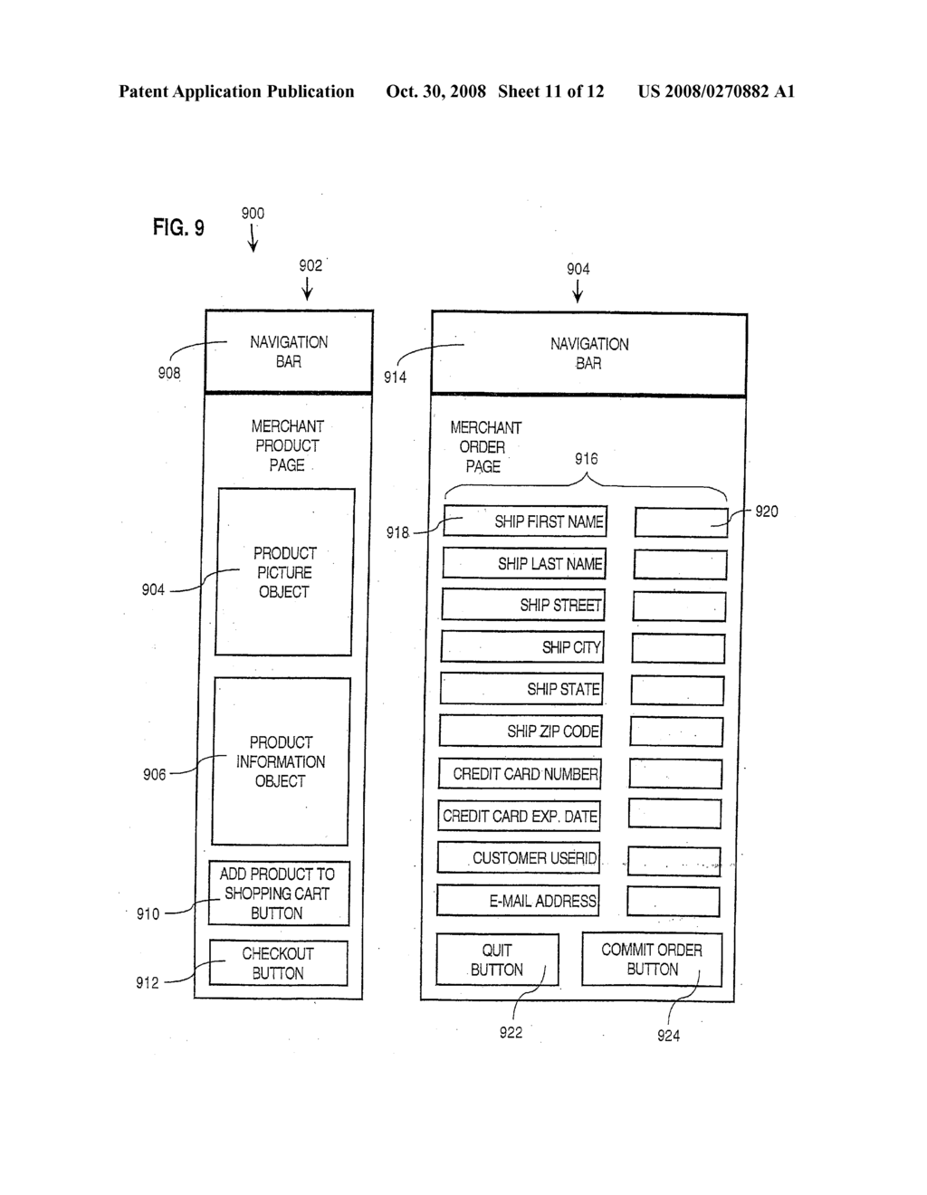 PROVIDING NAVIGATION OBJECTS FOR COMMUNICATIONS OVER A NETWORK - diagram, schematic, and image 12