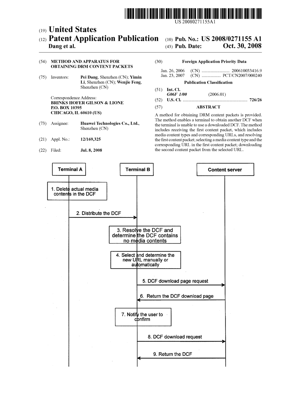 METHOD AND APPARATUS FOR OBTAINING DRM CONTENT PACKETS - diagram, schematic, and image 01