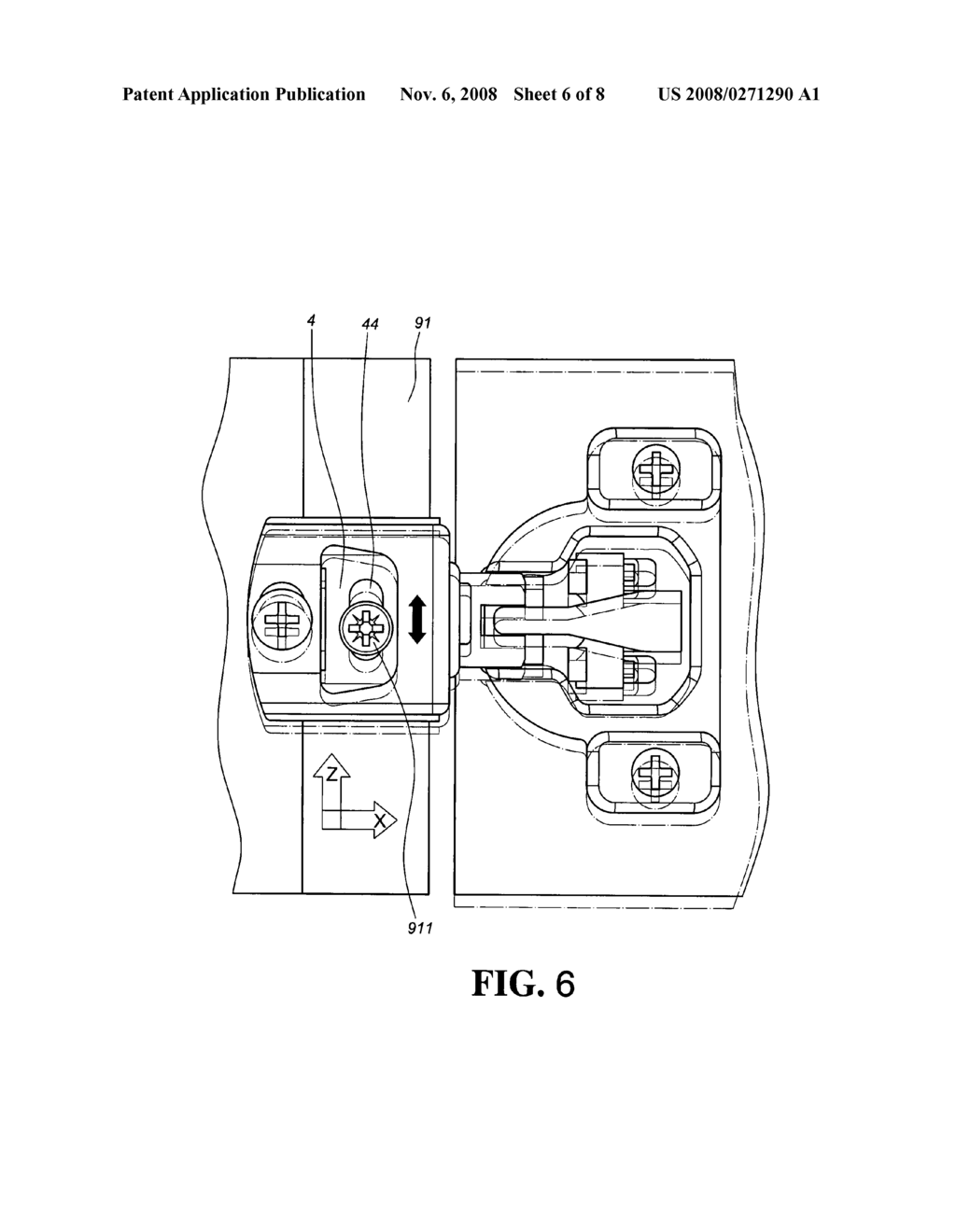 Multi-directional adjustment hinge - diagram, schematic, and image 07