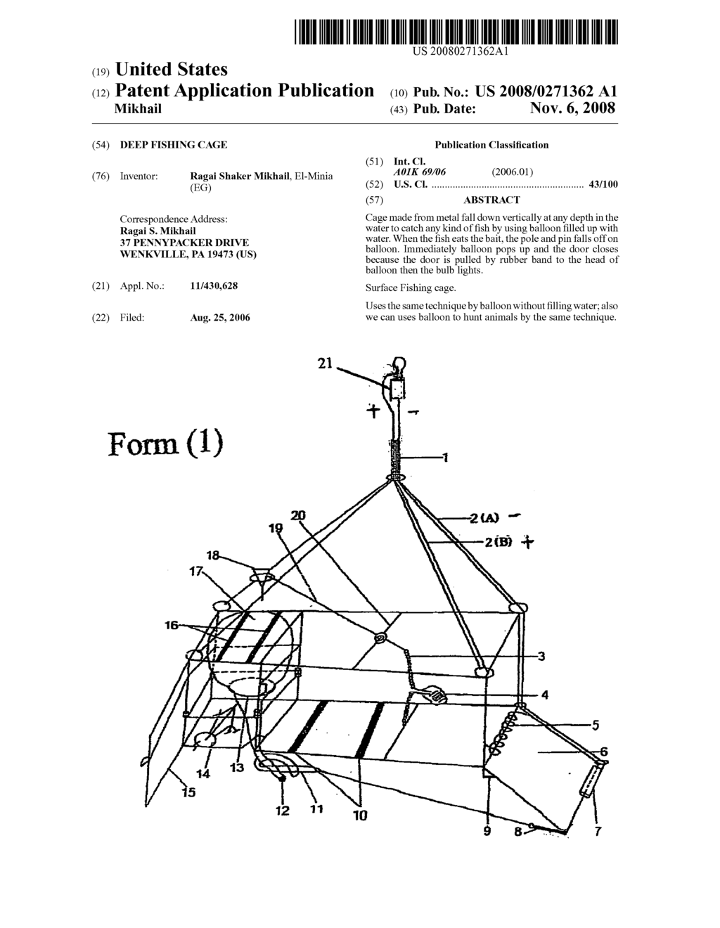 Deep fishing cage - diagram, schematic, and image 01