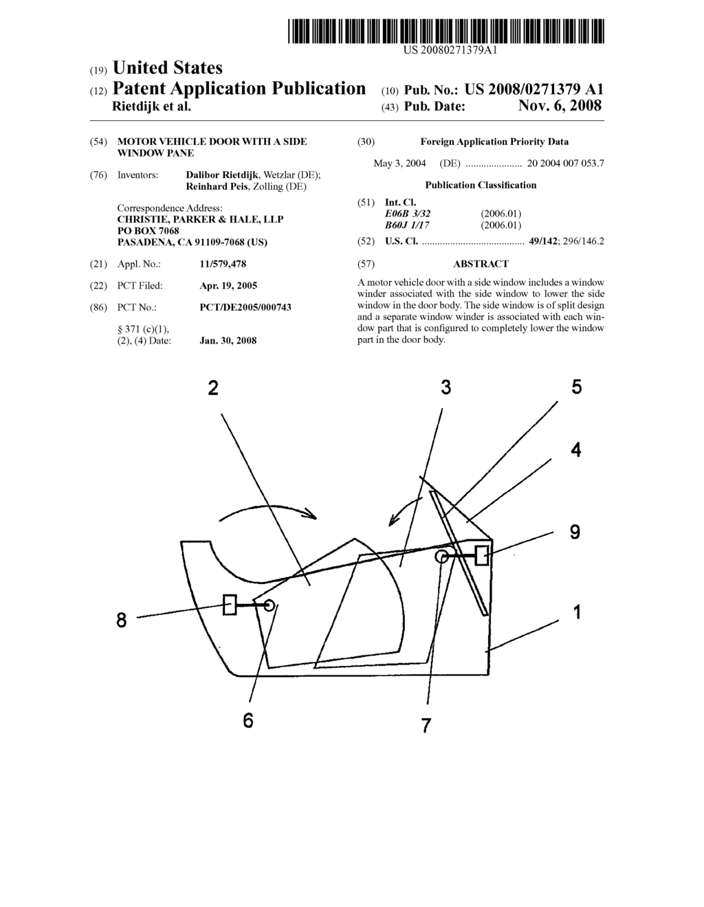 Motor Vehicle Door with a Side Window Pane - diagram, schematic, and image 01