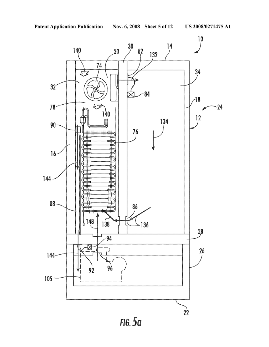 REFRIGERATOR HAVING COMPARTMENT CAPABLE OF CONVERTING BETWEEN REFRIGERATION AND FREEZING TEMPERATURES - diagram, schematic, and image 06