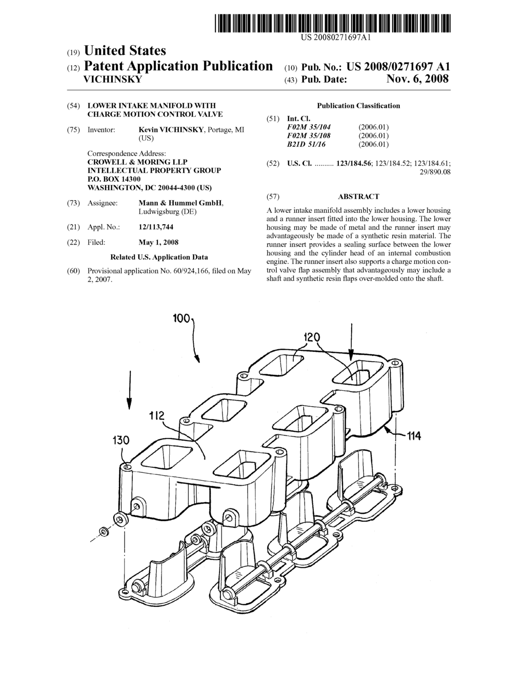 Lower Intake Manifold with Charge Motion Control Valve - diagram, schematic, and image 01