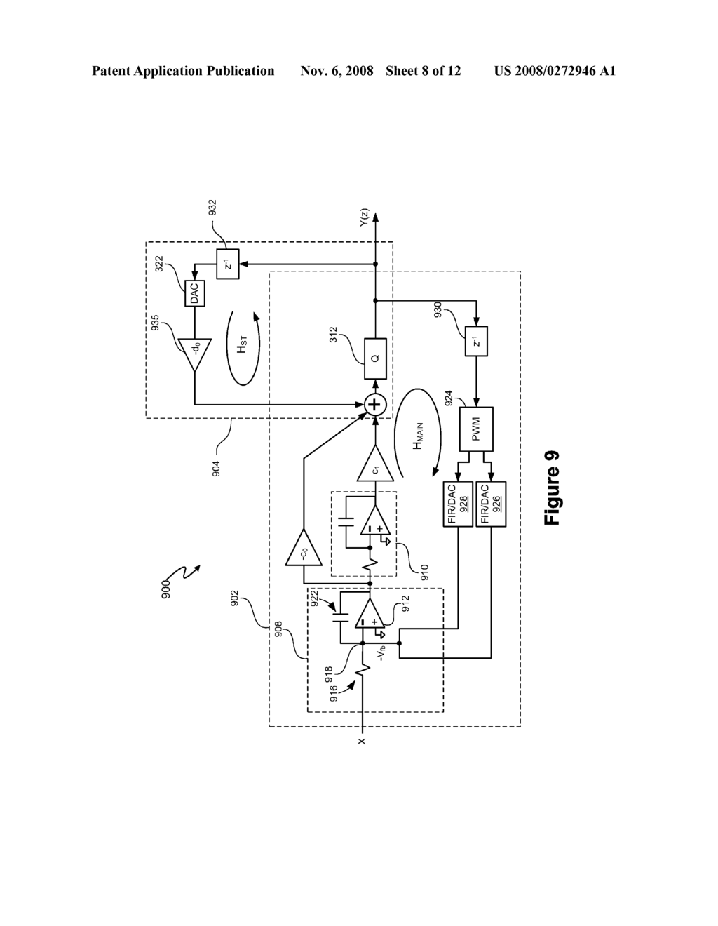 SIGNAL PROCESSING SYSTEM USING DELTA-SIGMA MODULATION HAVING AN INTERNAL STABILIZER PATH WITH DIRECT OUTPUT-TO-INTEGRATOR CONNECTION - diagram, schematic, and image 09