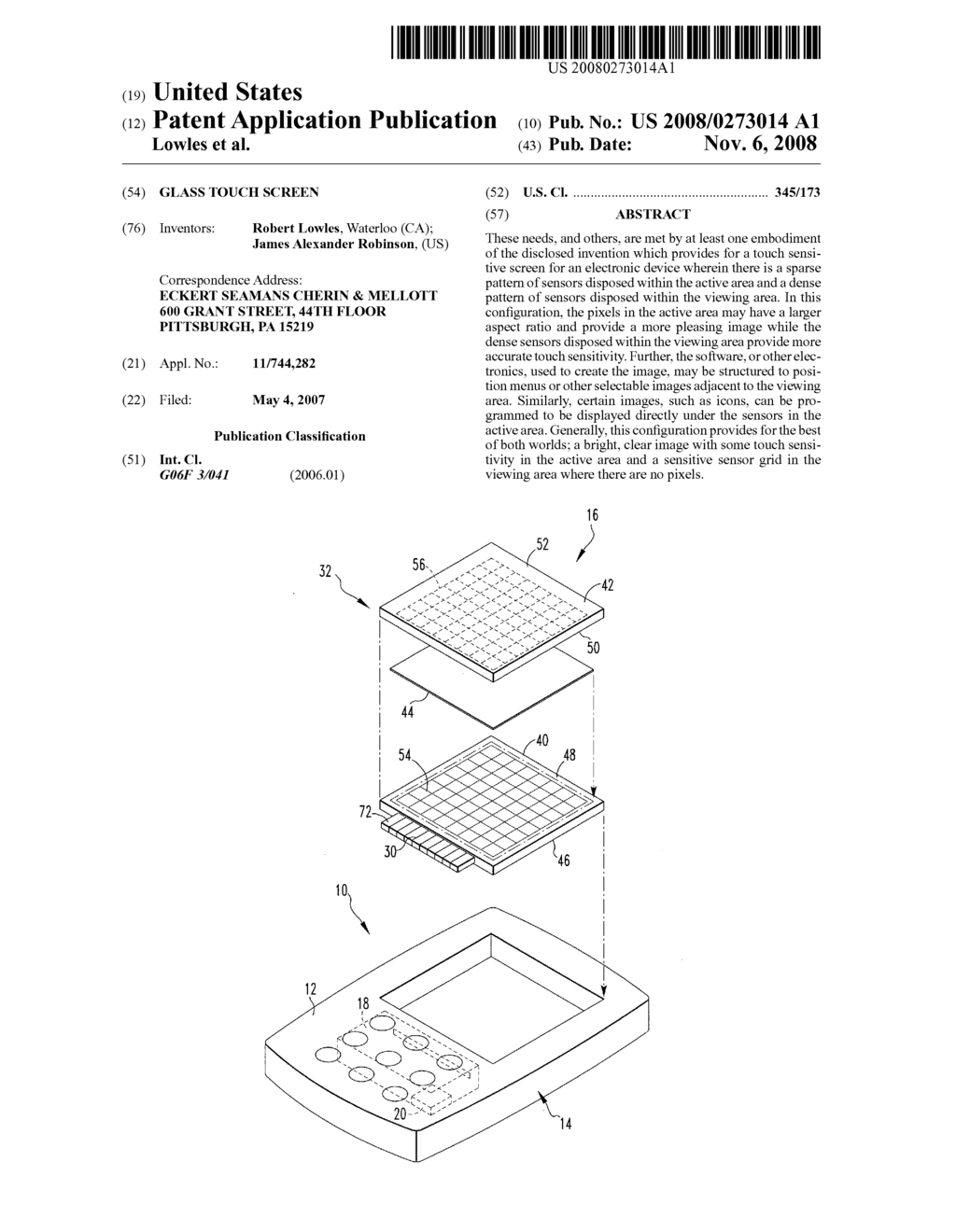 Glass Touch Screen - diagram, schematic, and image 01