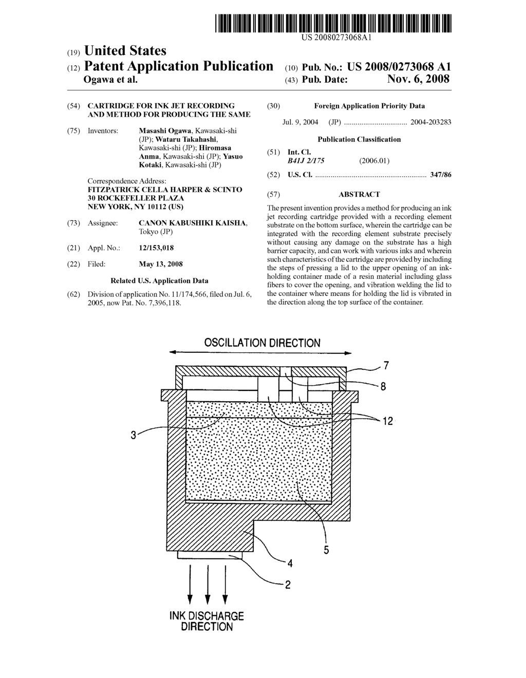 Cartridge for ink jet recording and method for producing the same - diagram, schematic, and image 01