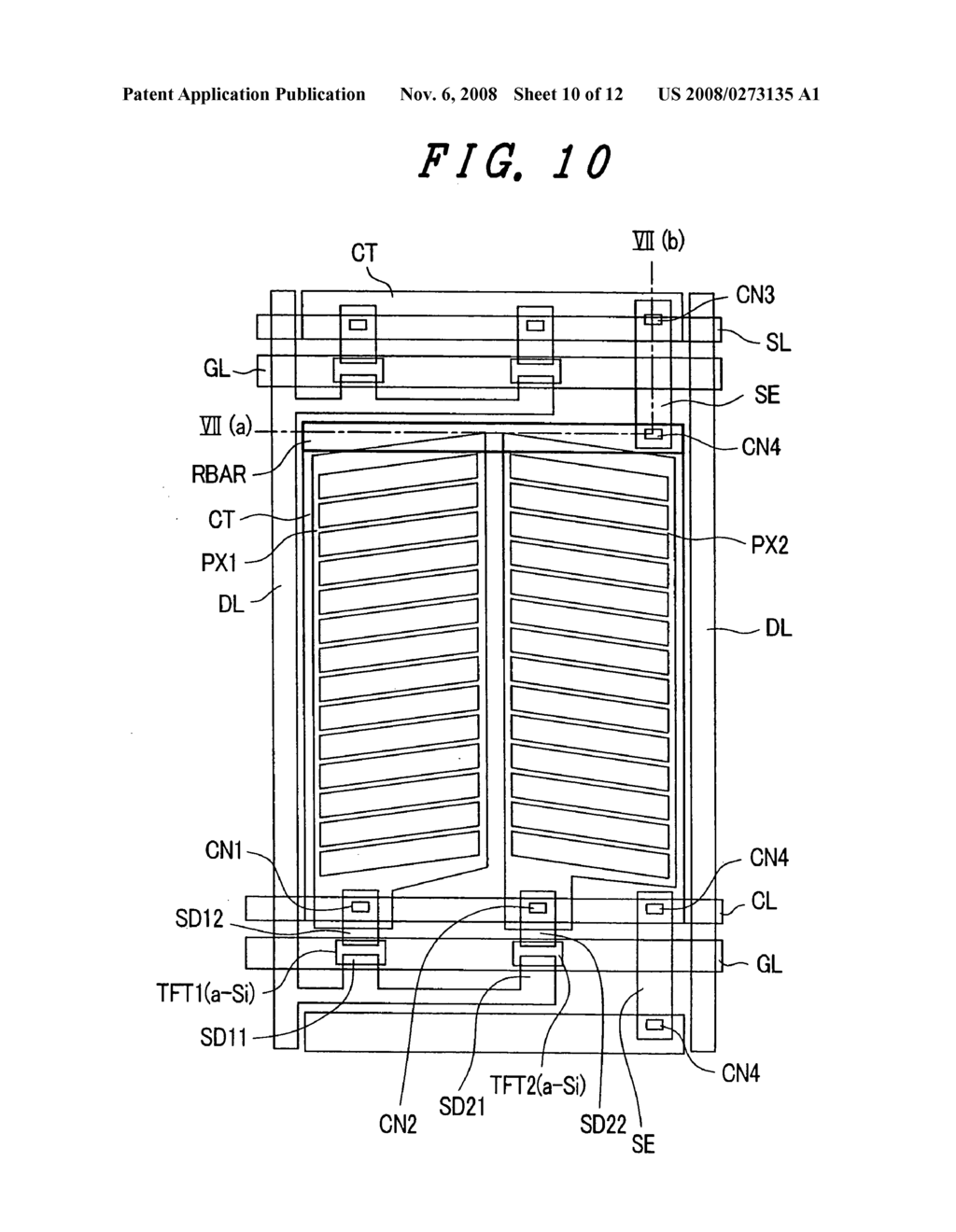 Liquid crytal display device having particular pixel region - diagram, schematic, and image 11