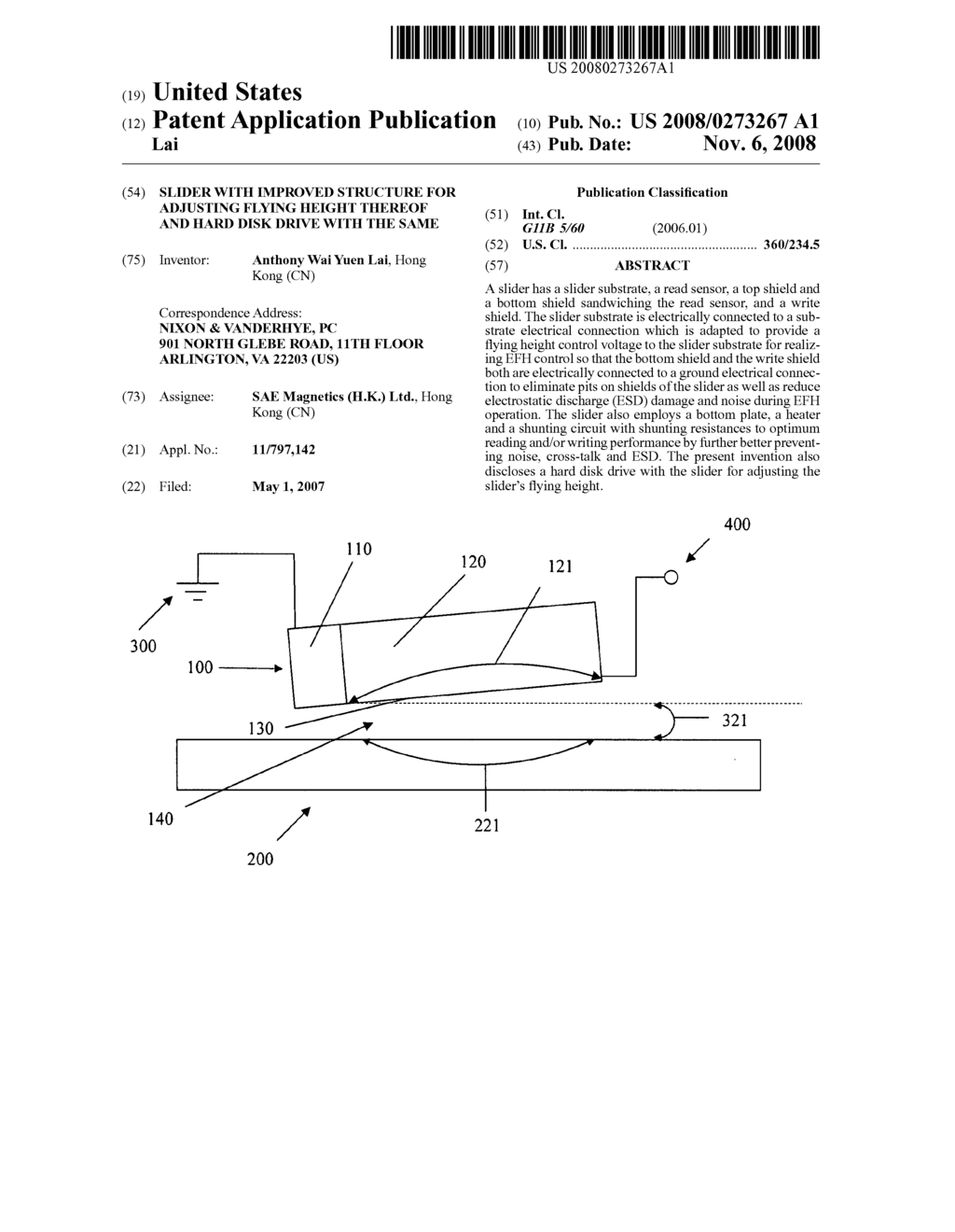 Slider with improved structure for adjusting flying height thereof and hard disk drive with the same - diagram, schematic, and image 01