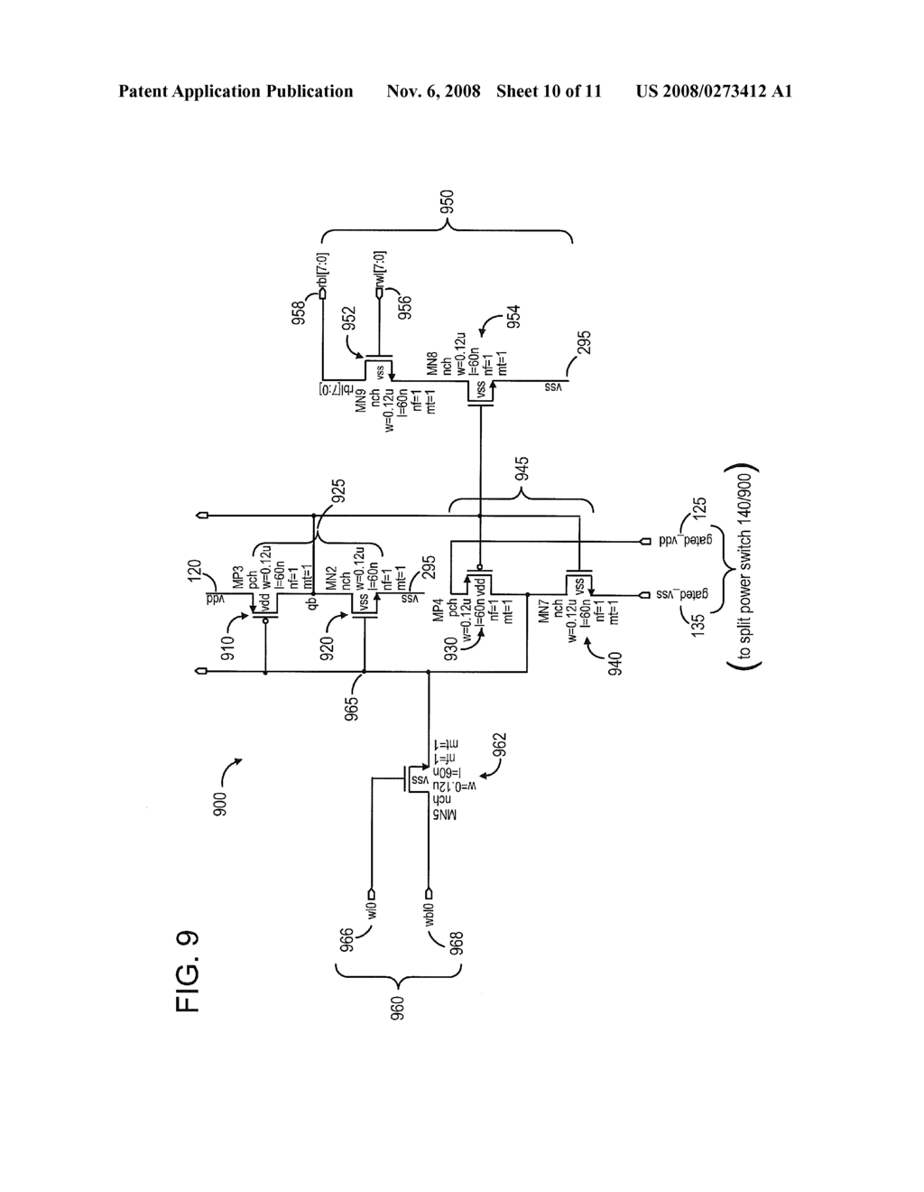 MEMORY DEVICE WITH SPLIT POWER SWITCH - diagram, schematic, and image 11