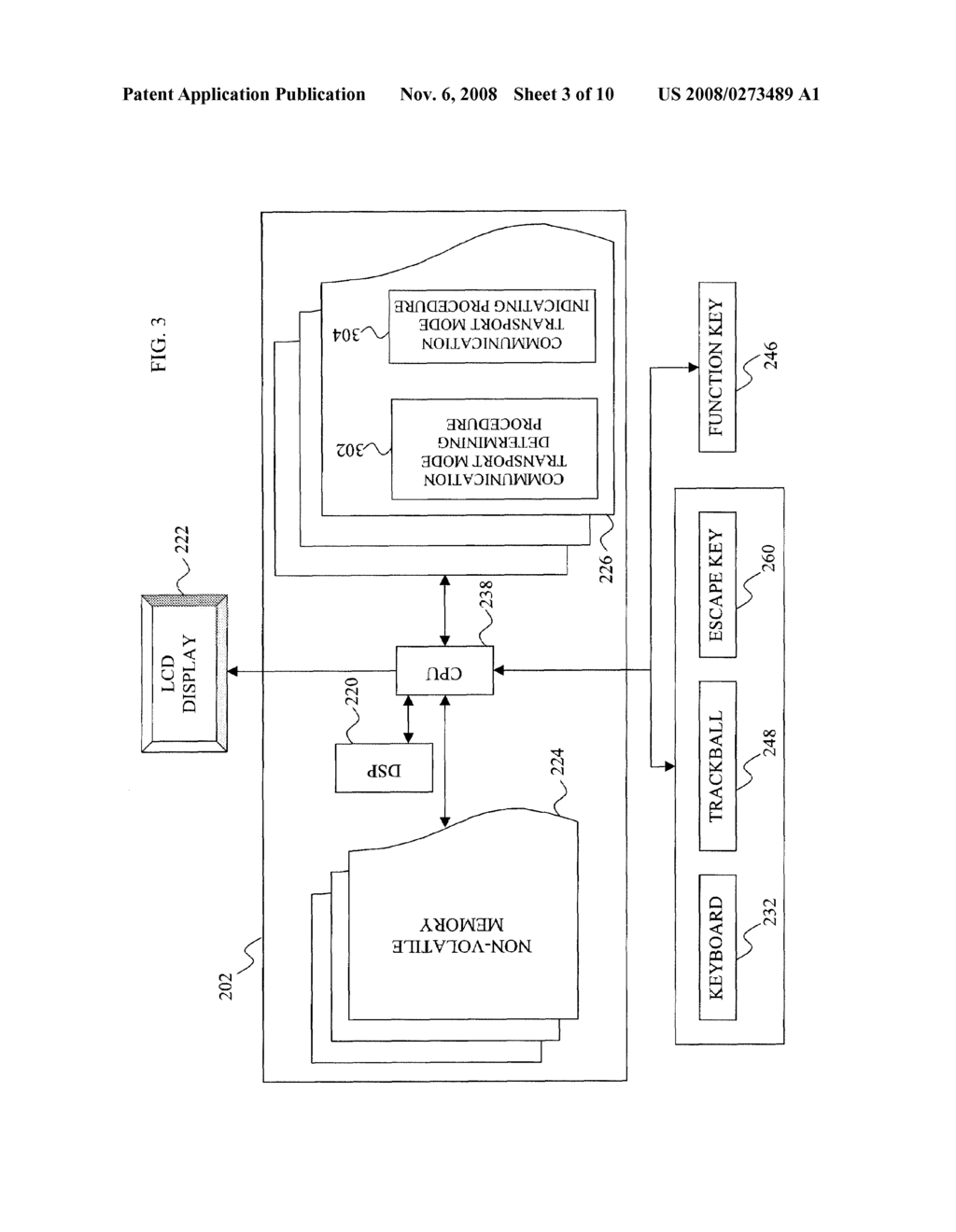 METHOD AND SYSTEM OF TRANSPORT MODE NOTIFICATION ON A MULTI-MODE HANDHELD COMMUNICATION DEVICE - diagram, schematic, and image 04