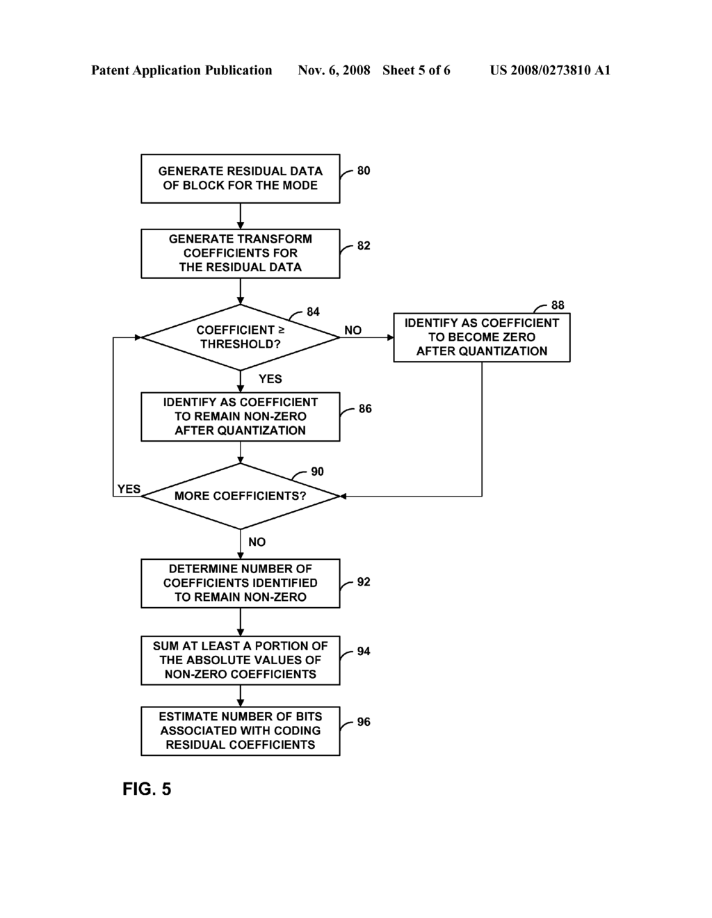 VIDEO CODING MODE SELECTION USING ESTIMATED CODING COSTS - diagram, schematic, and image 06