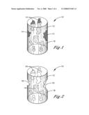 Thermoplastic articles containing a medicament diagram and image