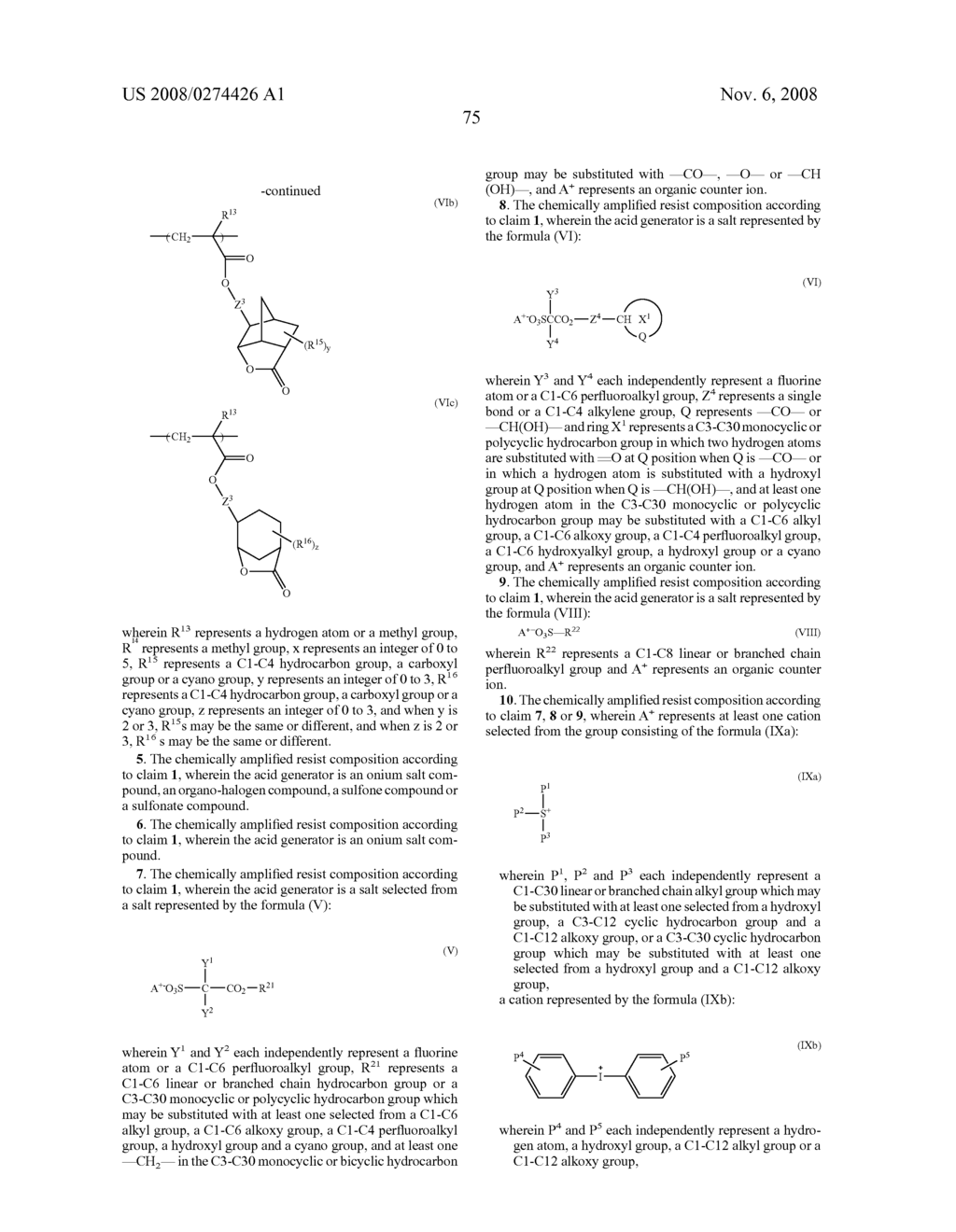 CHEMICALLY AMPLIFIED RESIST COMPOSITION - diagram, schematic, and image 76