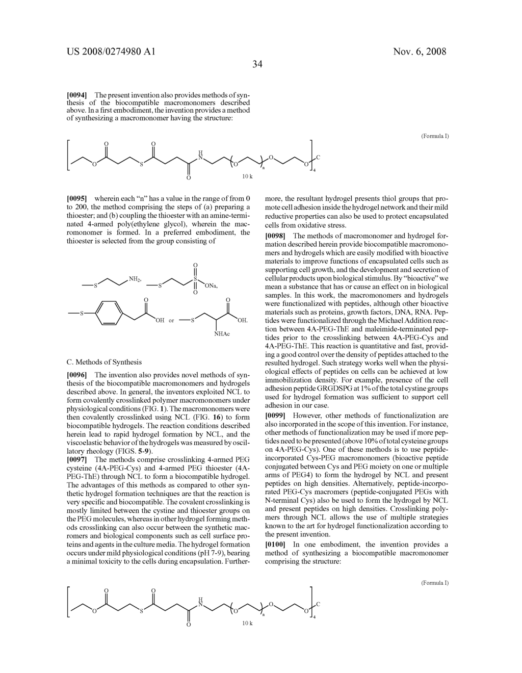 MACROMONOMERS AND HYDROGEL SYSTEMS USING NATIVE CHEMICAL LIGATION, AND THEIR METHODS OF PREPARATION - diagram, schematic, and image 50