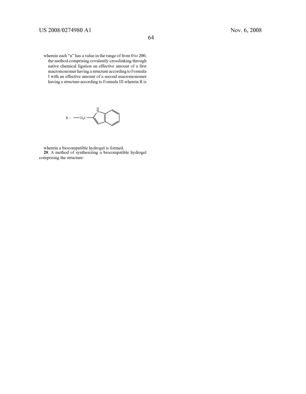 MACROMONOMERS AND HYDROGEL SYSTEMS USING NATIVE CHEMICAL LIGATION, AND THEIR METHODS OF PREPARATION - diagram, schematic, and image 80