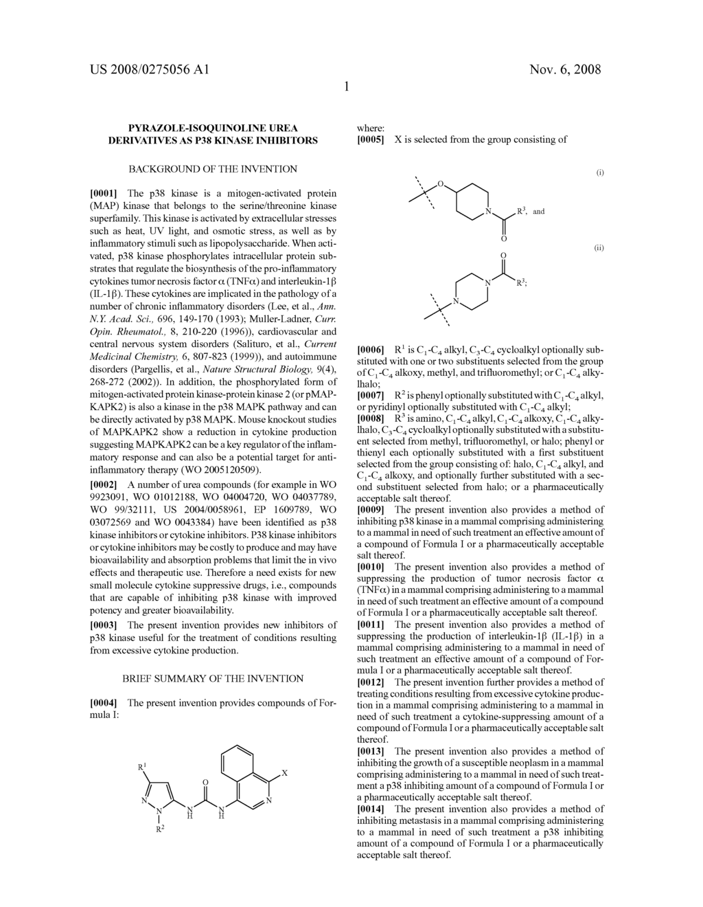 Pyrazole-Isoquinoline Urea Derivatives as P38 Kinase Inhibitors - diagram, schematic, and image 02