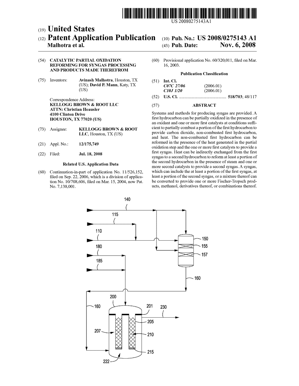 Catalytic Partial Oxidation Reforming for Syngas Processing and Products Made Therefrom - diagram, schematic, and image 01