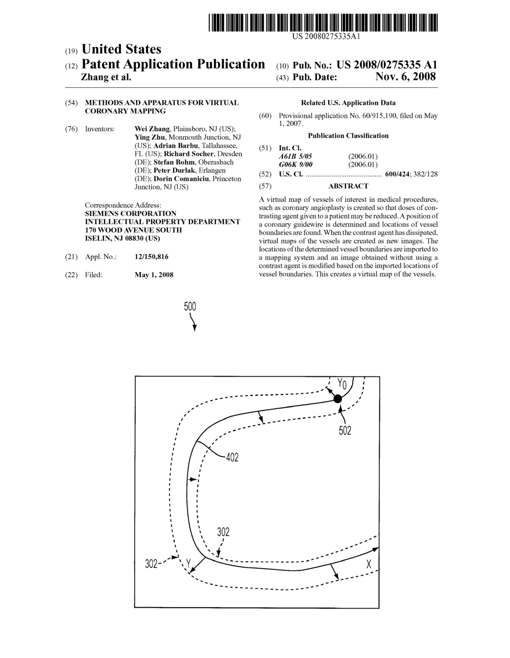 Methods and apparatus for virtual coronary mapping - diagram, schematic, and image 01