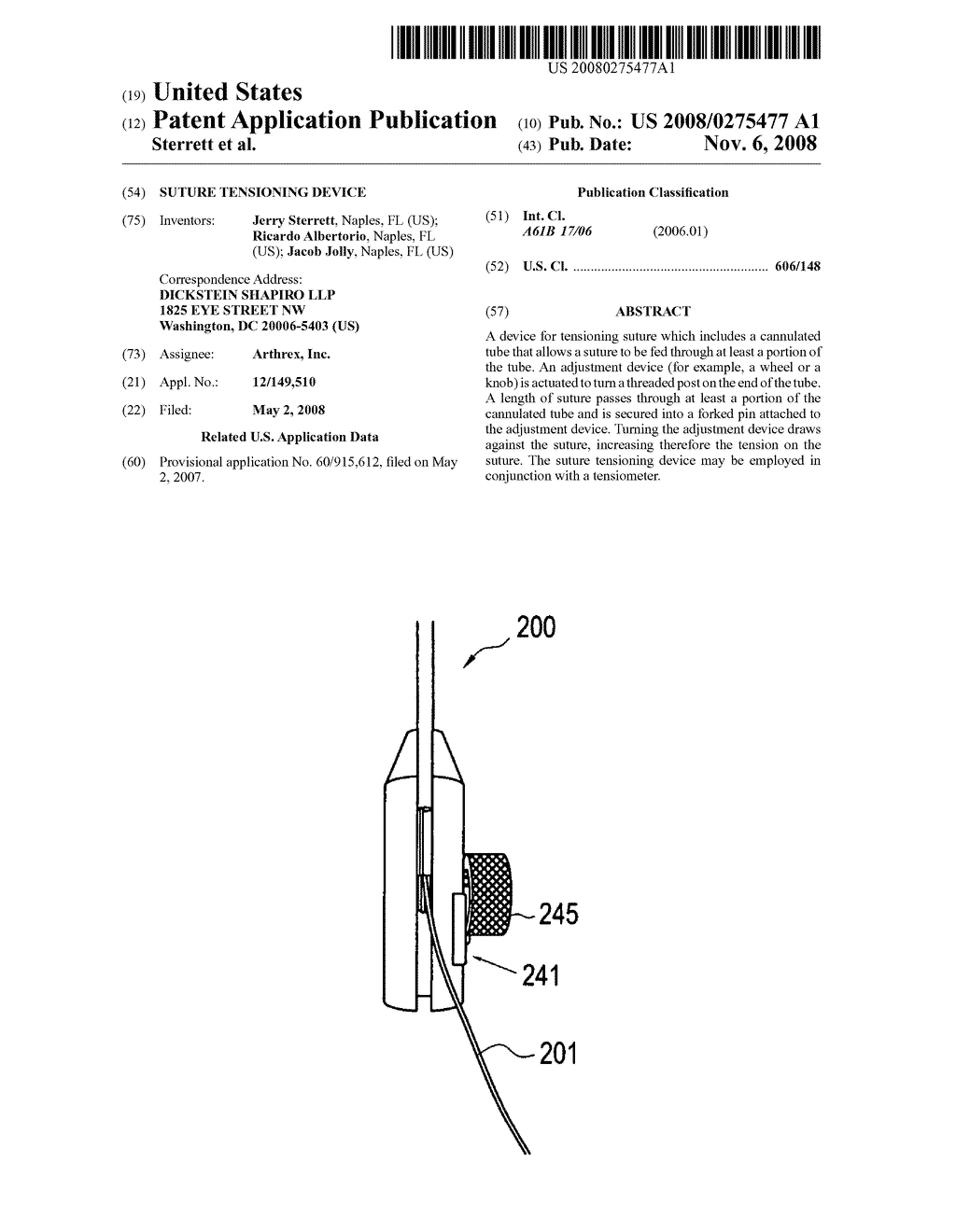 Suture tensioning device - diagram, schematic, and image 01