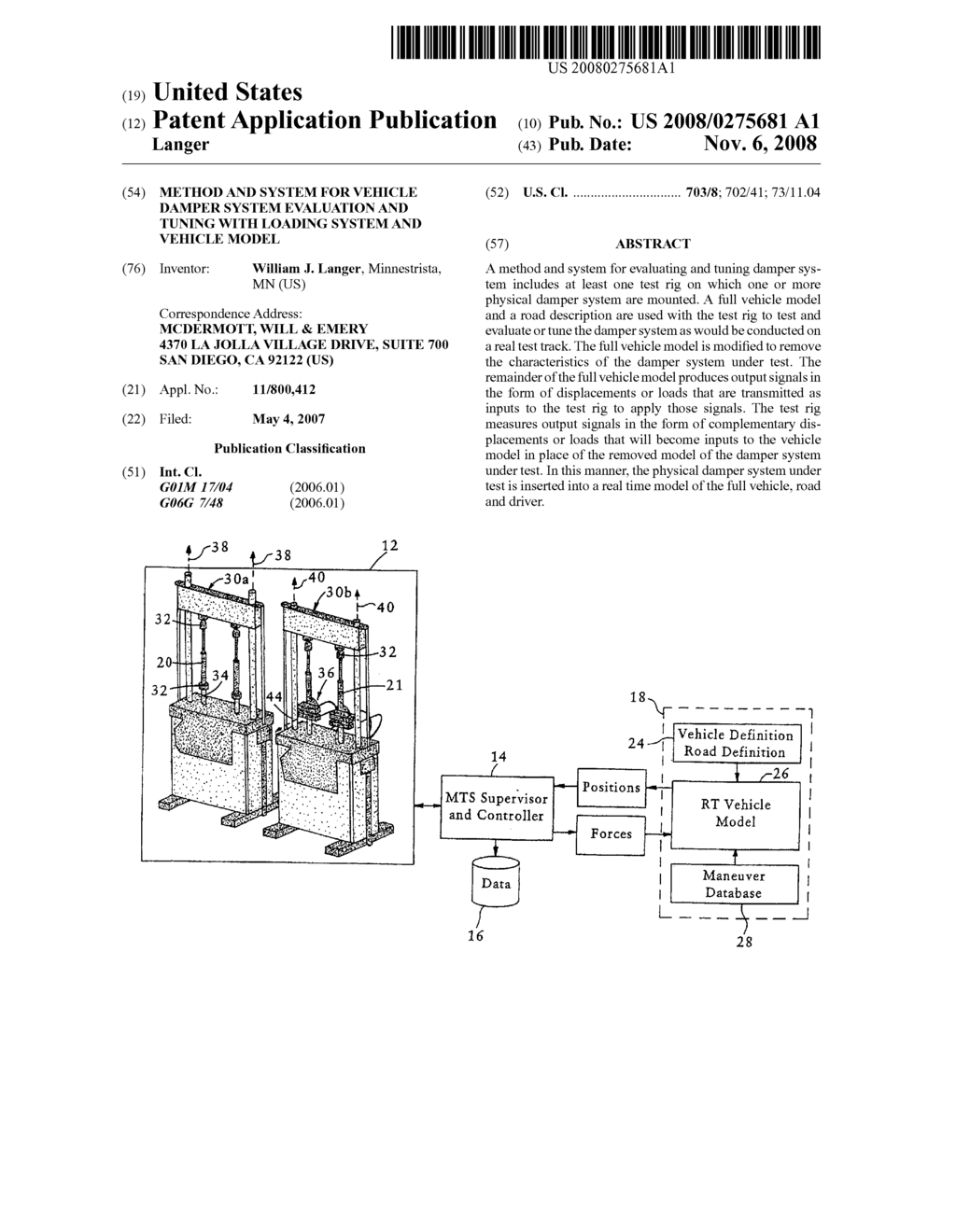 Method and system for vehicle damper system evaluation and tuning with loading system and vehicle model - diagram, schematic, and image 01